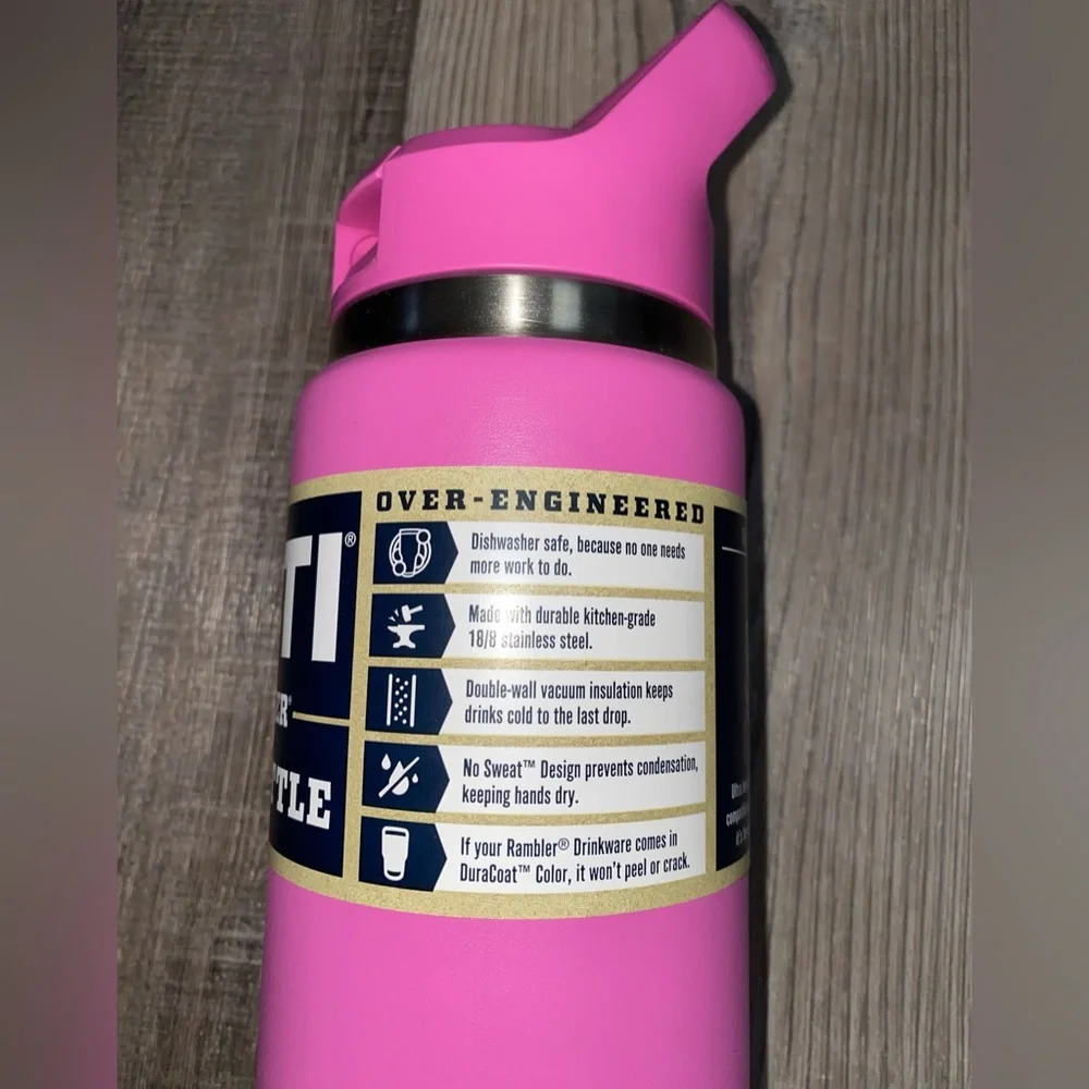 NEW YETI Rambler 26oz Stainless Steel Vacuum Insulated Bottle Wildflower Fuchsia - Picture 2 of 7
